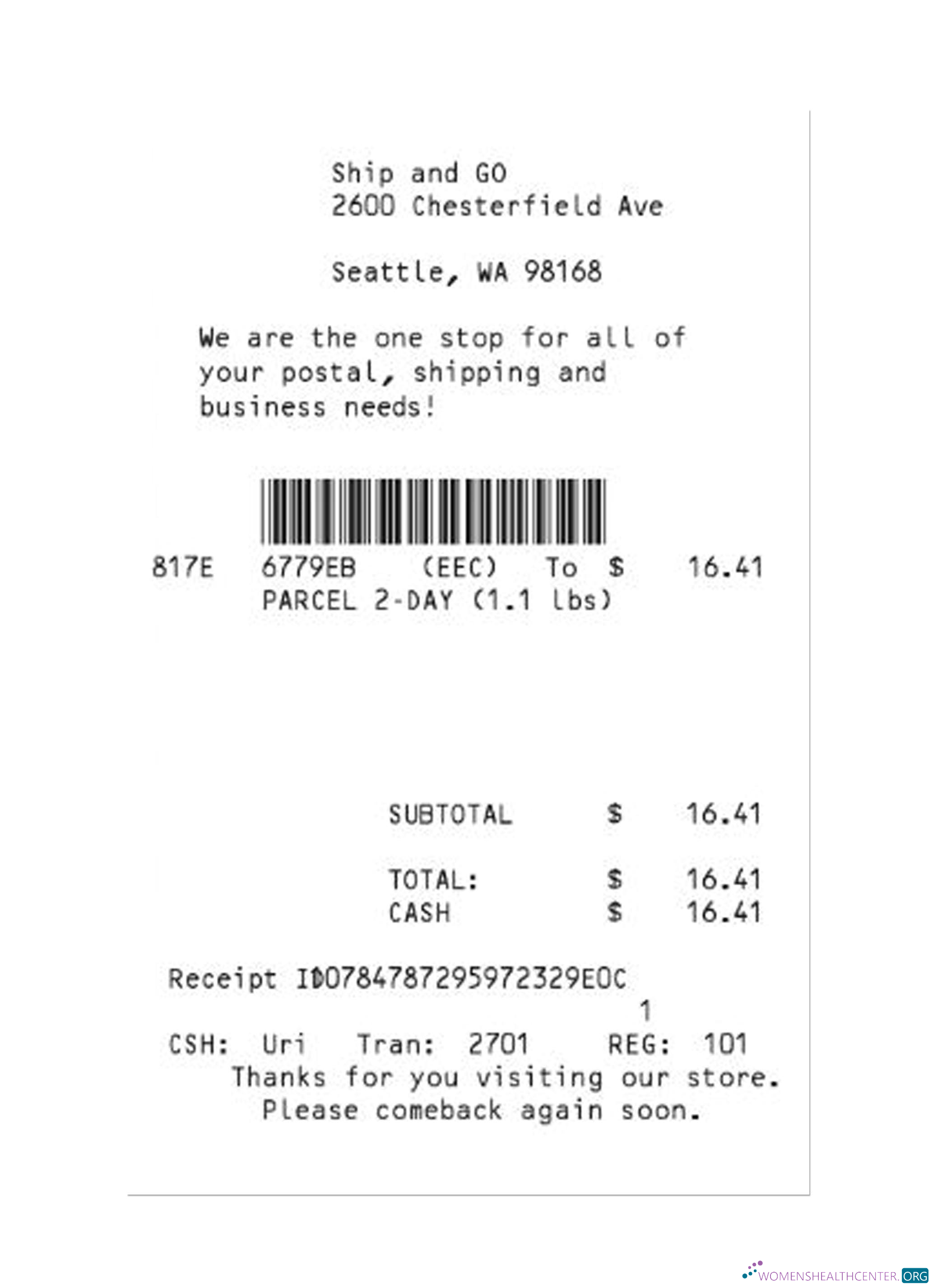 Download SHIP AND GO receipt template Photoshop template